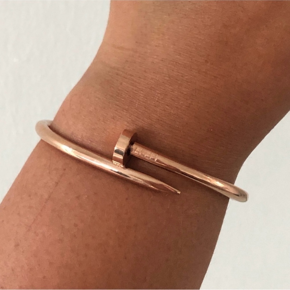 Generic Nail Cuff Bangle Bracelet in Rose Gold